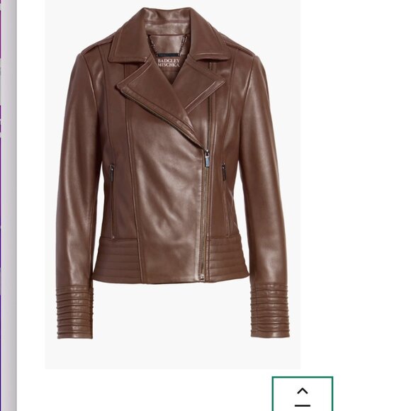 Badgley Mischka Collection- Gia Leather Biker Jacket